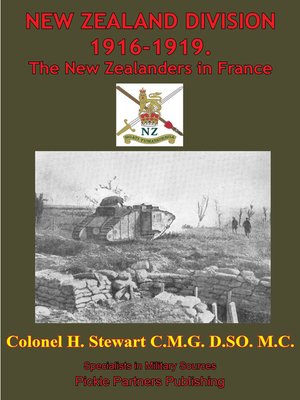 cover image of NEW ZEALAND DIVISION 1916-1919